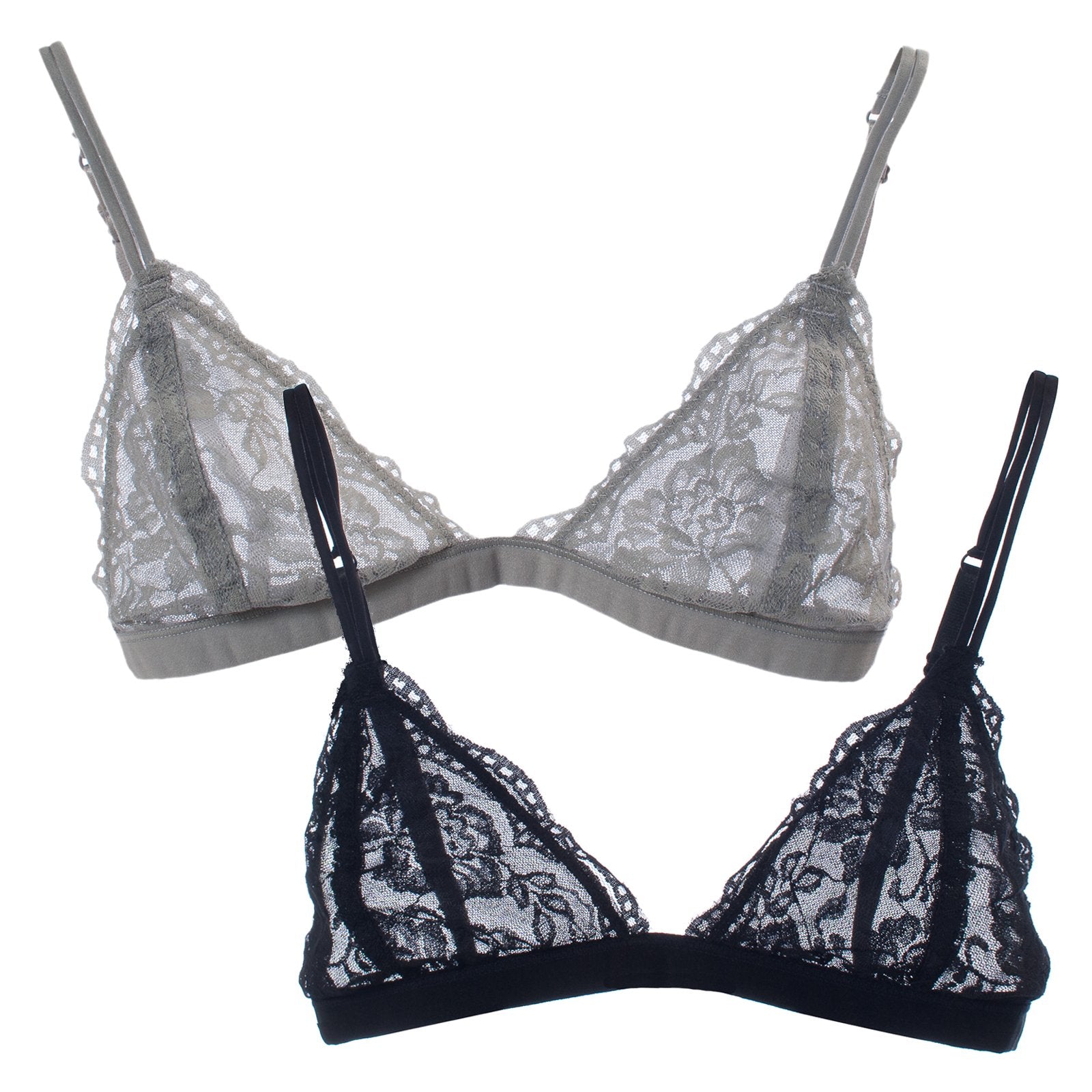URBAN K Womens Semi Sheer Full Lace Sexy Bralette